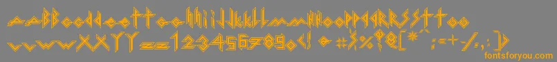 IronHMetal-fontti – oranssit fontit harmaalla taustalla