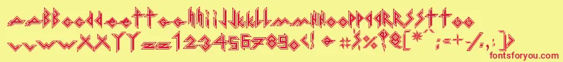 IronHMetal Font – Red Fonts on Yellow Background