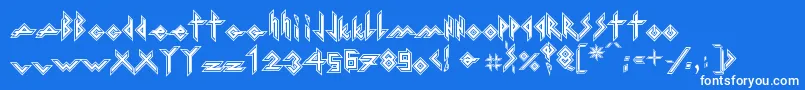 フォントIronHMetal – 青い背景に白い文字