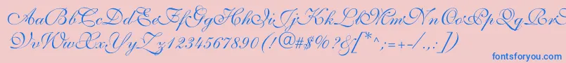 Allegrettoscripttwoc Font – Blue Fonts on Pink Background