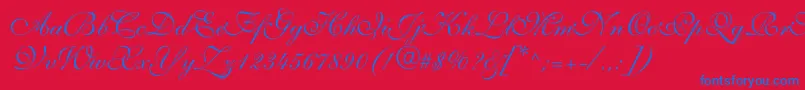 Allegrettoscripttwoc Font – Blue Fonts on Red Background