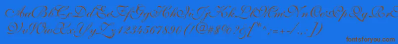 Allegrettoscripttwoc Font – Brown Fonts on Blue Background