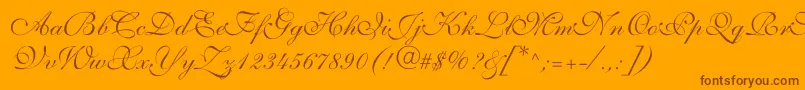 Allegrettoscripttwoc-fontti – ruskeat fontit oranssilla taustalla