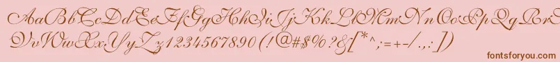 Allegrettoscripttwoc Font – Brown Fonts on Pink Background