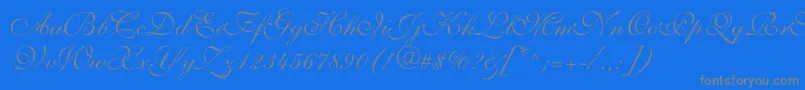 Allegrettoscripttwoc Font – Gray Fonts on Blue Background