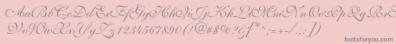 Allegrettoscripttwoc-Schriftart – Graue Schriften auf rosa Hintergrund