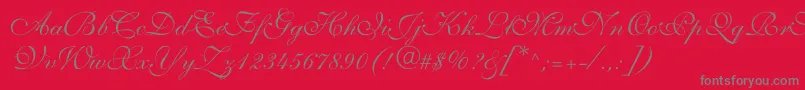 Allegrettoscripttwoc Font – Gray Fonts on Red Background