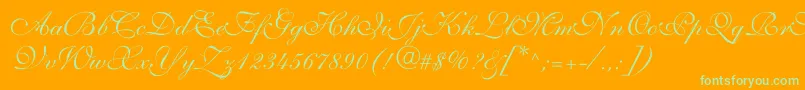 Allegrettoscripttwoc Font – Green Fonts on Orange Background