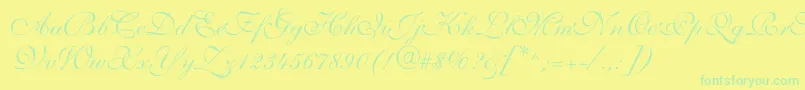 fuente Allegrettoscripttwoc – Fuentes Verdes Sobre Fondo Amarillo