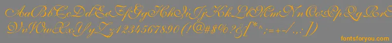 Allegrettoscripttwoc-Schriftart – Orangefarbene Schriften auf grauem Hintergrund