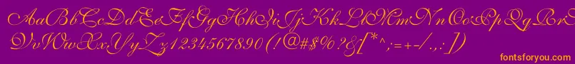 Allegrettoscripttwoc Font – Orange Fonts on Purple Background
