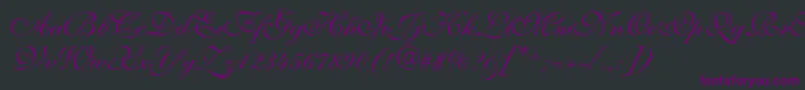フォントAllegrettoscripttwoc – 黒い背景に紫のフォント
