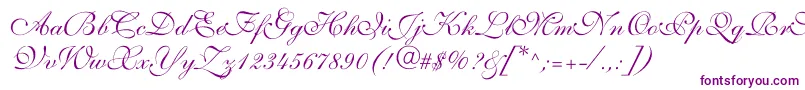 Allegrettoscripttwoc-Schriftart – Violette Schriften auf weißem Hintergrund