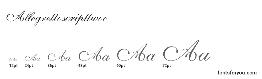Allegrettoscripttwoc Font Sizes