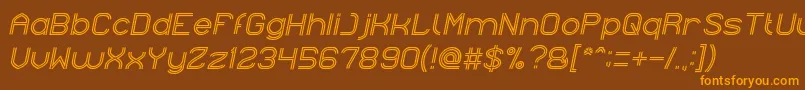 NextCenturyItalic Font – Orange Fonts on Brown Background