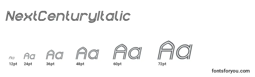 NextCenturyItalic Font Sizes
