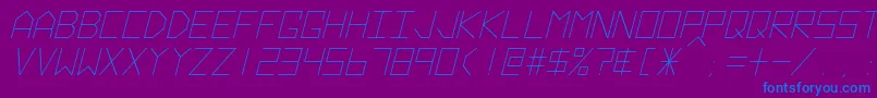 HyperspaceItalic Font – Blue Fonts on Purple Background