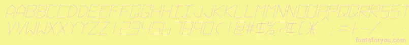 HyperspaceItalic Font – Pink Fonts on Yellow Background