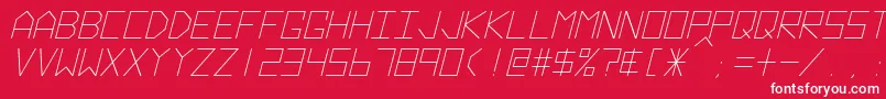 Fonte HyperspaceItalic – fontes brancas em um fundo vermelho