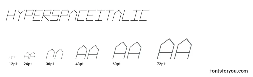 Größen der Schriftart HyperspaceItalic