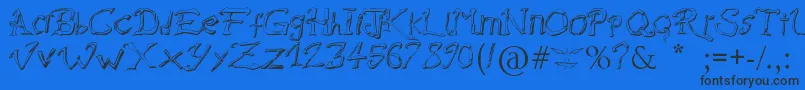 RaslaniDestroyedSouls Font – Black Fonts on Blue Background