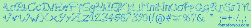 RaslaniDestroyedSouls Font – Blue Fonts on Green Background