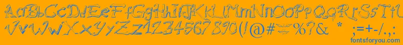 More about RaslaniDestroyedSouls Font RaslaniDestroyedSouls Font – Blue Fonts on Orange Background