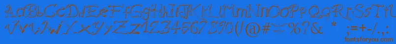 RaslaniDestroyedSouls Font – Brown Fonts on Blue Background