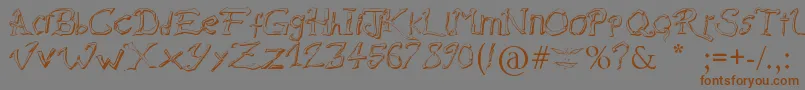 RaslaniDestroyedSouls Font – Brown Fonts on Gray Background