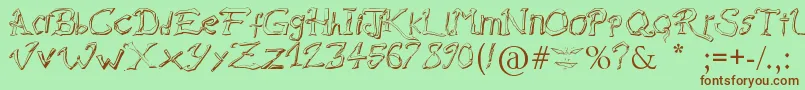 RaslaniDestroyedSouls Font – Brown Fonts on Green Background