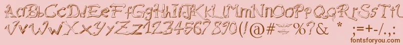 RaslaniDestroyedSouls Font – Brown Fonts on Pink Background