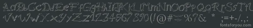 RaslaniDestroyedSouls-fontti – harmaat kirjasimet mustalla taustalla