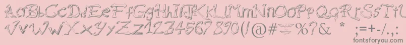 RaslaniDestroyedSouls Font – Gray Fonts on Pink Background