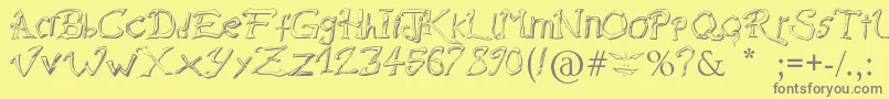 RaslaniDestroyedSouls Font – Gray Fonts on Yellow Background