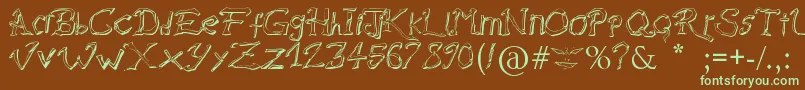 RaslaniDestroyedSouls Font – Green Fonts on Brown Background