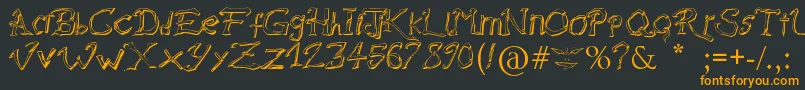 RaslaniDestroyedSouls Font – Orange Fonts on Black Background