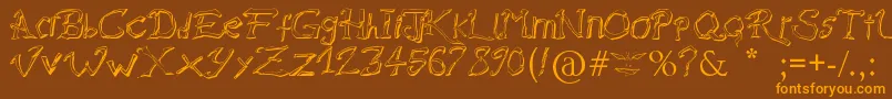 RaslaniDestroyedSouls Font – Orange Fonts on Brown Background