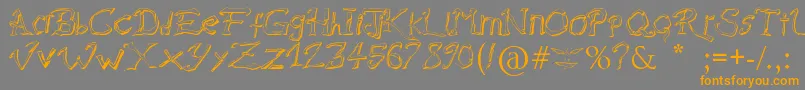 RaslaniDestroyedSouls Font – Orange Fonts on Gray Background