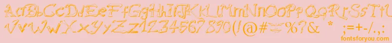 RaslaniDestroyedSouls Font – Orange Fonts on Pink Background