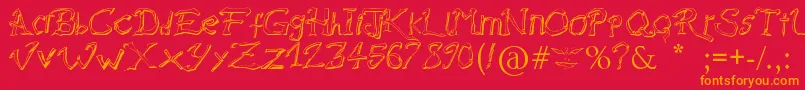 RaslaniDestroyedSouls Font – Orange Fonts on Red Background