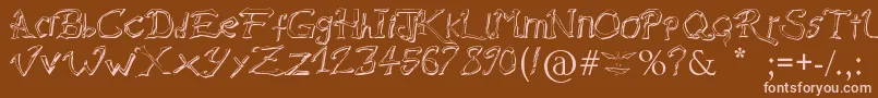 RaslaniDestroyedSouls Font – Pink Fonts on Brown Background