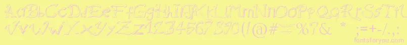 RaslaniDestroyedSouls Font – Pink Fonts on Yellow Background
