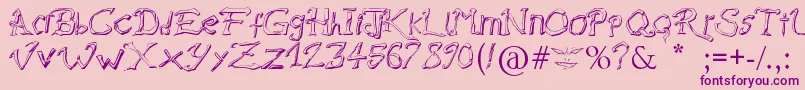 RaslaniDestroyedSouls Font – Purple Fonts on Pink Background