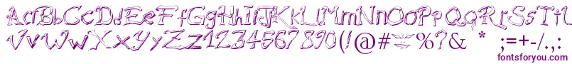RaslaniDestroyedSouls Font – Purple Fonts on White Background