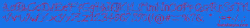 RaslaniDestroyedSouls Font – Red Fonts on Blue Background
