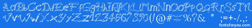 RaslaniDestroyedSouls Font – White Fonts on Blue Background