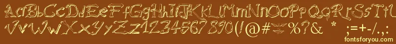 RaslaniDestroyedSouls Font – Yellow Fonts on Brown Background