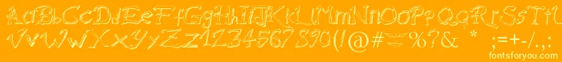 RaslaniDestroyedSouls Font – Yellow Fonts on Orange Background