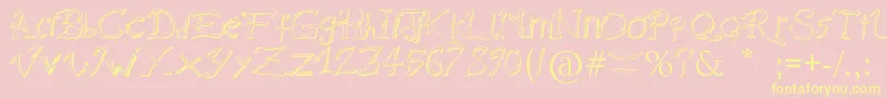 RaslaniDestroyedSouls Font – Yellow Fonts on Pink Background