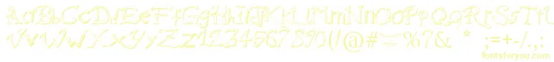 RaslaniDestroyedSouls Font – Yellow Fonts on White Background